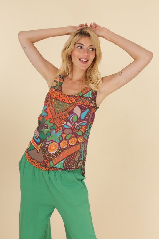 Canotte Donna Orange Indie + Moi IB23062 #c Efashion Paris