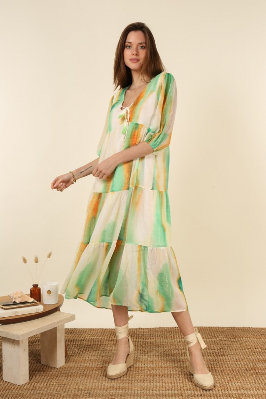Abiti maxi Donna Green Indie + Moi IJ23076 #c Efashion Paris