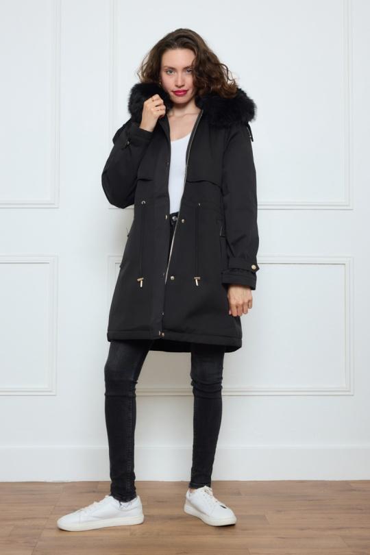 Parkas Mujer Black NANA LOVE 3119 #c Efashion Paris