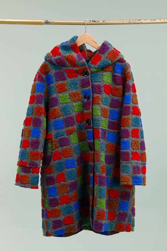 Cappotti Donna Grey/red LA MAISON DES FIBRES NATURELLES 800BRODERIE #c Efashion Paris