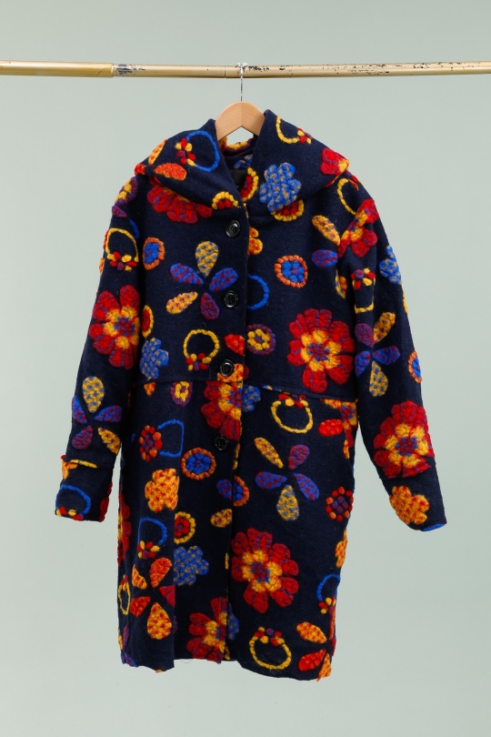 Cappotti Donna Navy/ Yellow LA MAISON DES FIBRES NATURELLES 800BRODERIE #c Efashion Paris