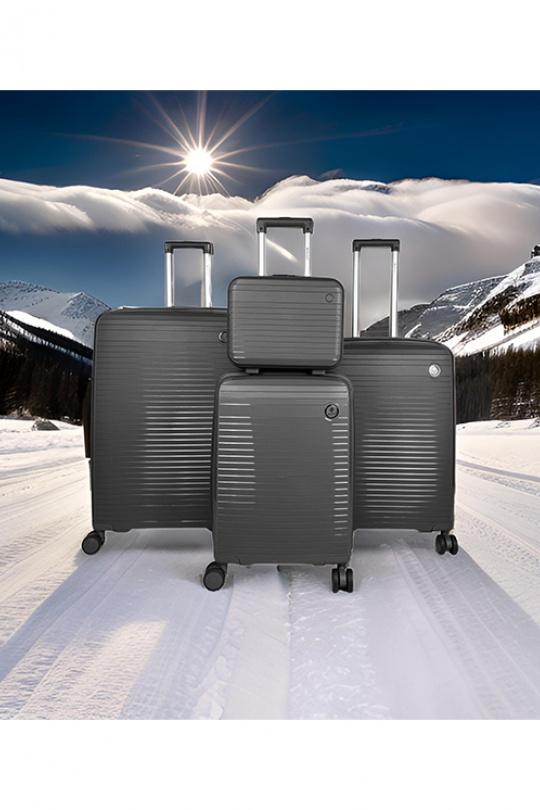 Valigie Borse Dark grey Helios Bagages DAWN, LOT DE 3 VALISES AVEC VANITY EN POLYPROPYLÈNE. (HLS-28) (G) #c Efashion Paris