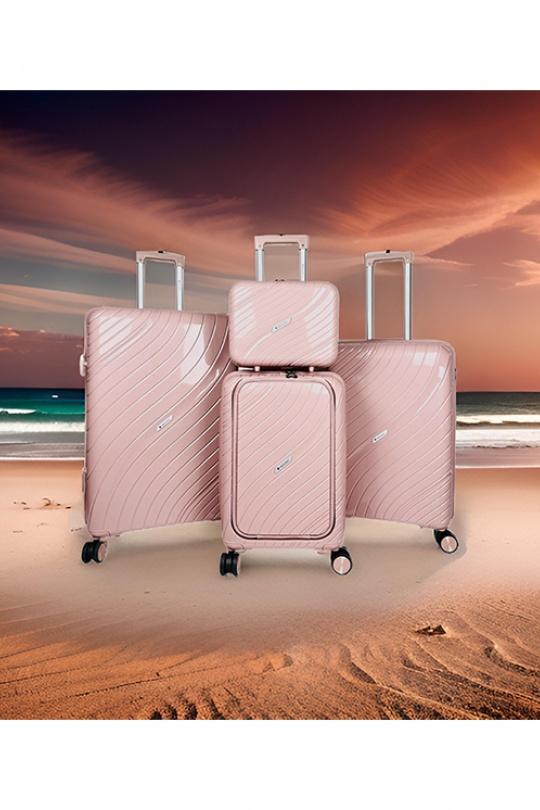Valigie Borse Candy pink Helios Bagages SOLARIS, LOT DE 3 VALISES AVEC POCHE ORDINATEUR ET VANITY EN PP. (HLS-356) (LT) #c Efashion Paris
