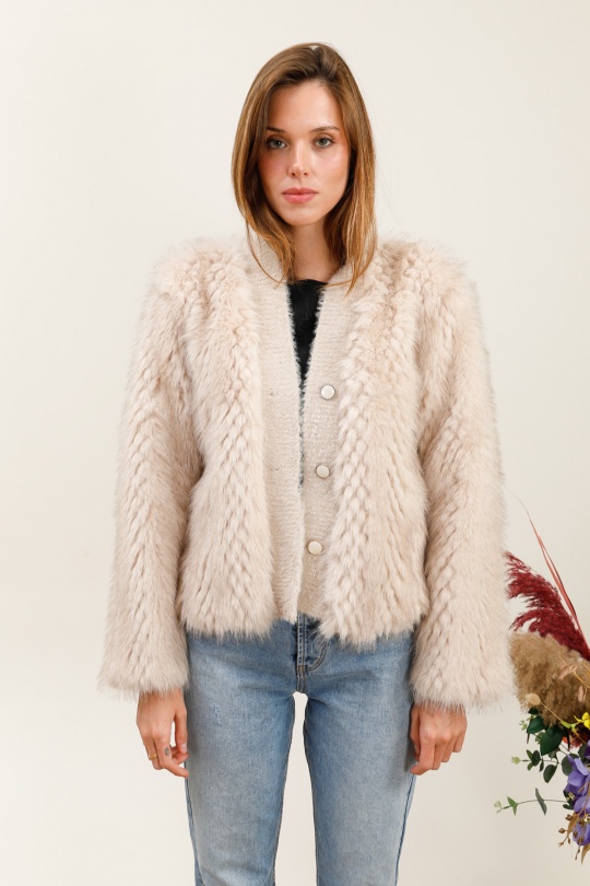 Abrigos Mujer Beige J&H FASHION 9503  #c Efashion Paris