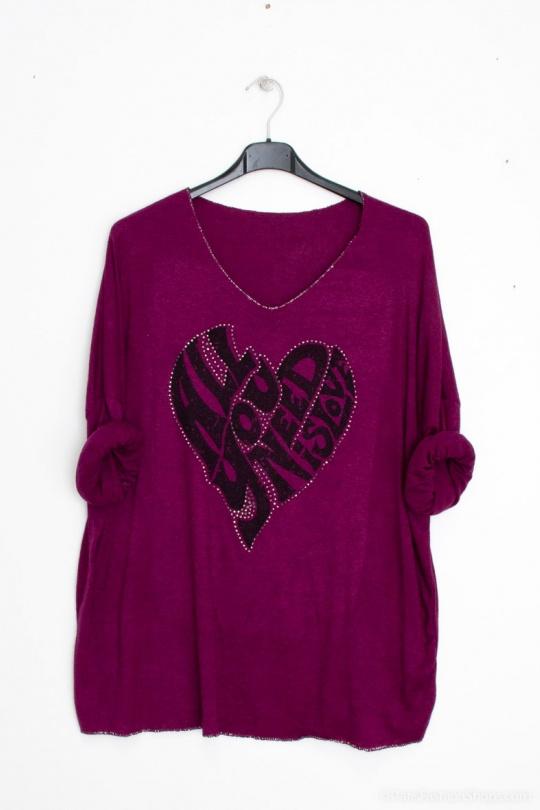Pulls Femme Violet CBELLE PU223 #c Efashion Paris