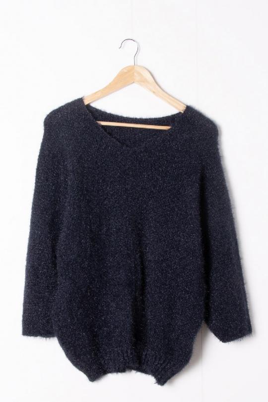 Pulls Femme Bleu marine CBELLE PU155 #c Efashion Paris
