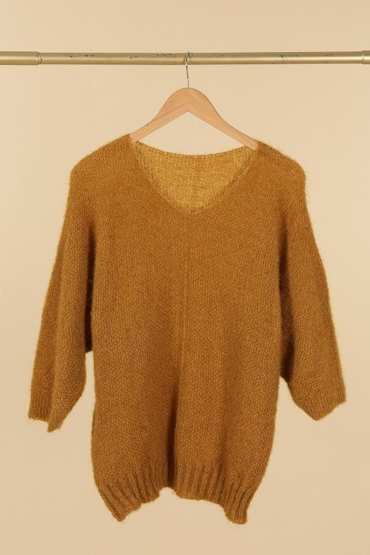 Pulls Femme Moutarde CBELLE PU155 #c Efashion Paris