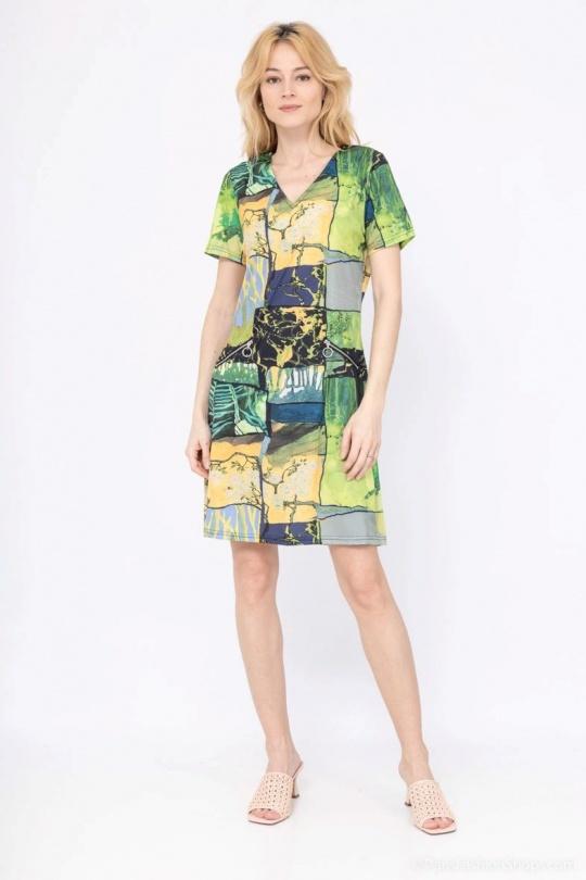 Robes mi-longues Femme Vert Vegas 355912V #c Efashion Paris