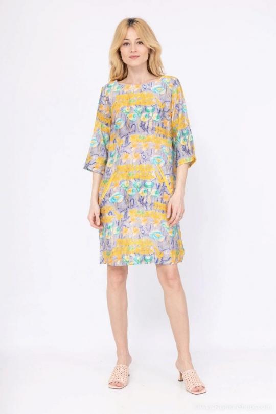 Robes mi-longues Femme Jaune Vegas 313652 #c Efashion Paris