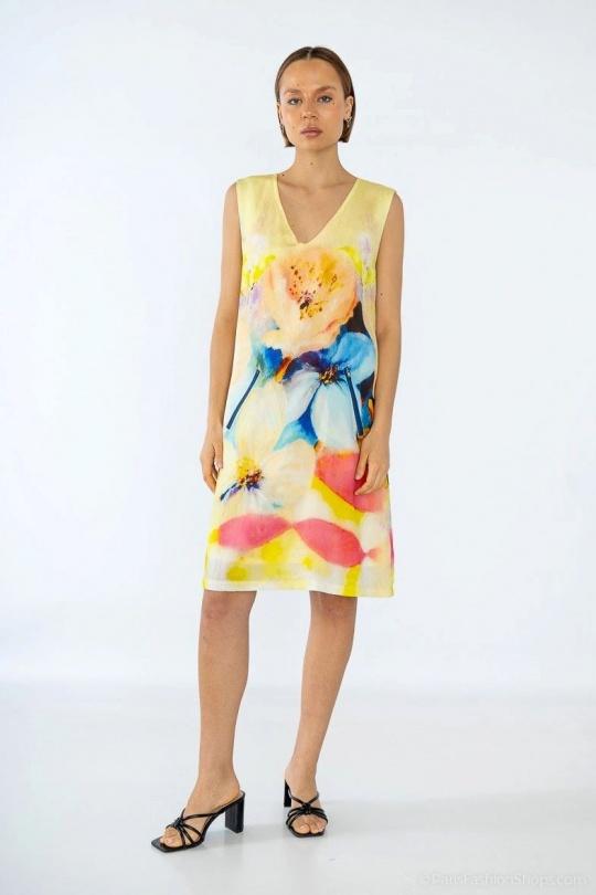 Robes mi-longues Femme Jaune Vegas 610800 #c Efashion Paris