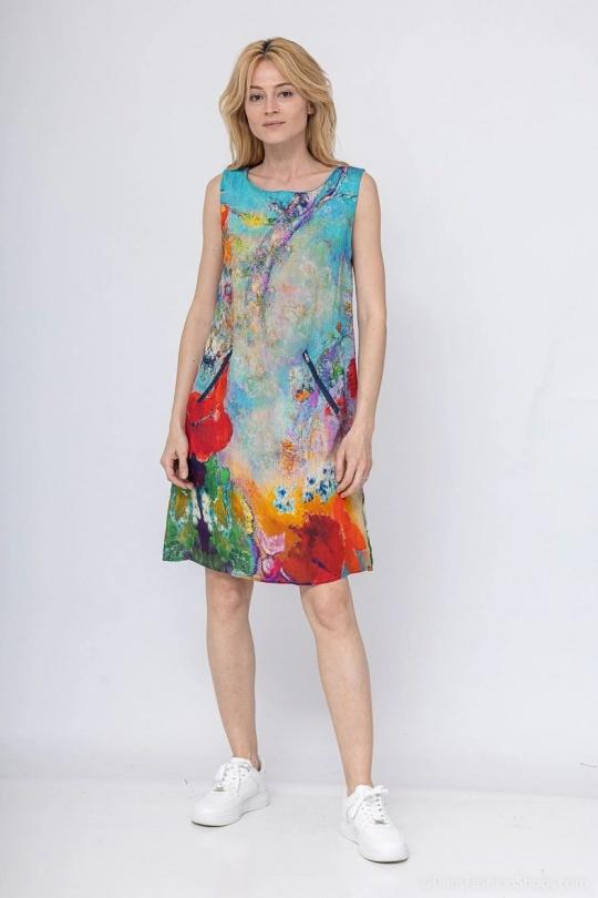 Robes mi-longues Femme Bleu Vegas 600876 #c Efashion Paris