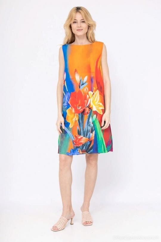 Robes mi-longues Femme Orange Vegas 600648 #c Efashion Paris