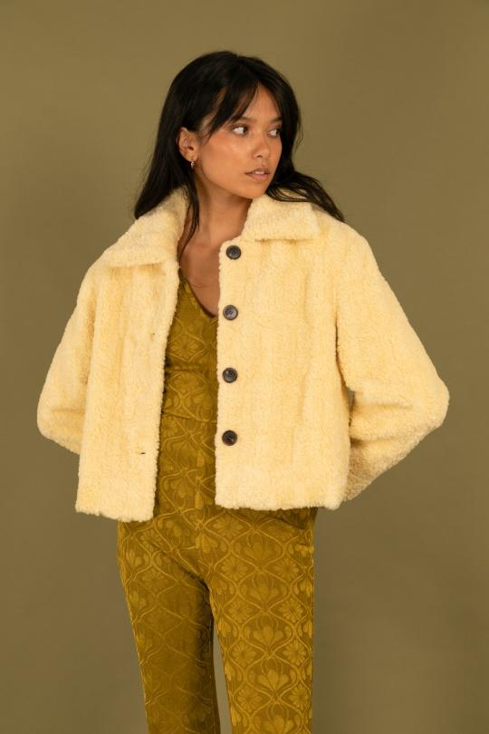 Manteaux Femme Jaune Daphnea 5097 Efashion Paris