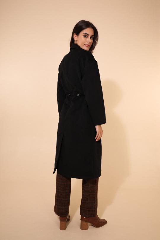Manteaux Femme Noir Daphnea 5191 Efashion Paris