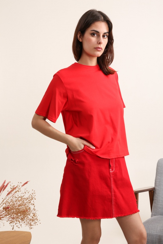 T-shirts Femme Rouge Daphnea 31727 Efashion Paris