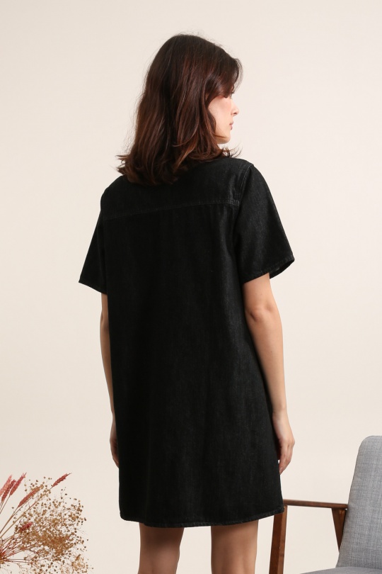 Robes courtes Femme Noir Daphnea 5381 Efashion Paris