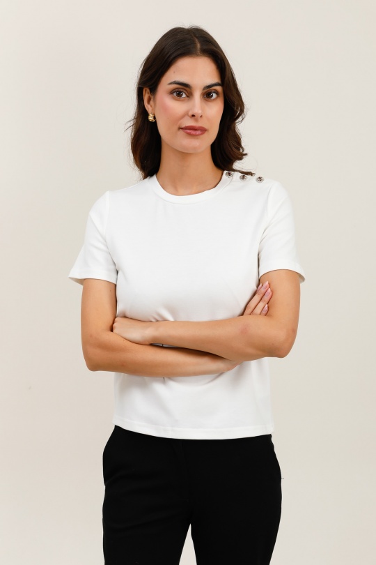 T-shirts Femme Blanc Daphnea 32102 Efashion Paris
