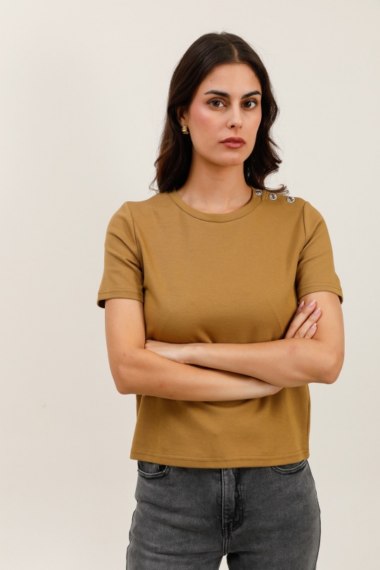 T-shirts Femme Beige Daphnea 32101 Efashion Paris