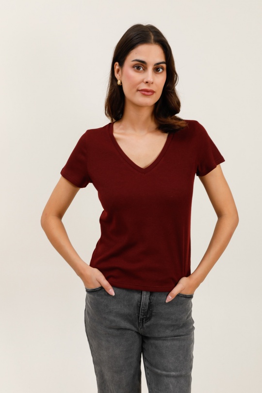 T-shirts Donna Burgundy Daphnea 32090 Efashion Paris