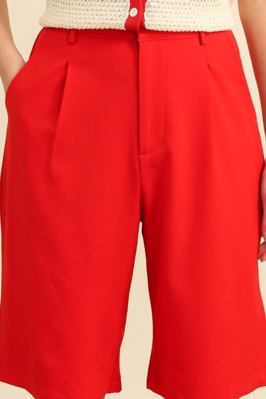 Shorts Femme Rouge Daphnea 32181 Efashion Paris
