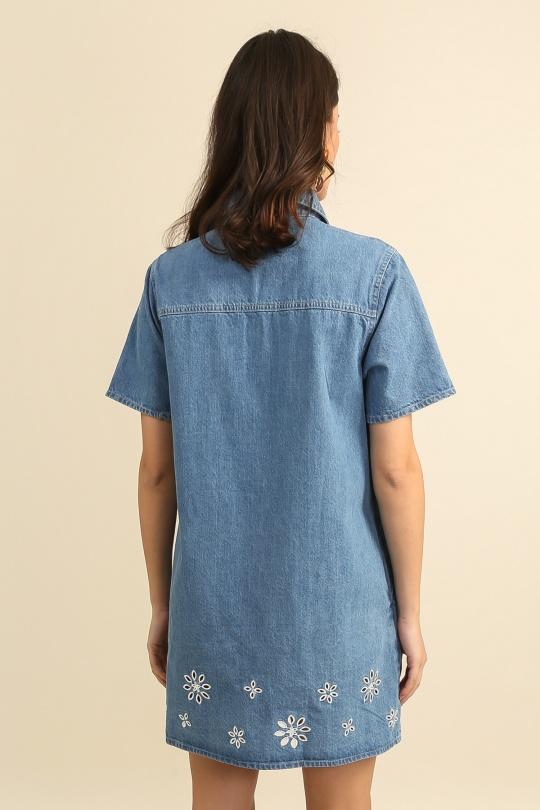 Robes courtes Femme Bleu clair Daphnea 6056 Efashion Paris