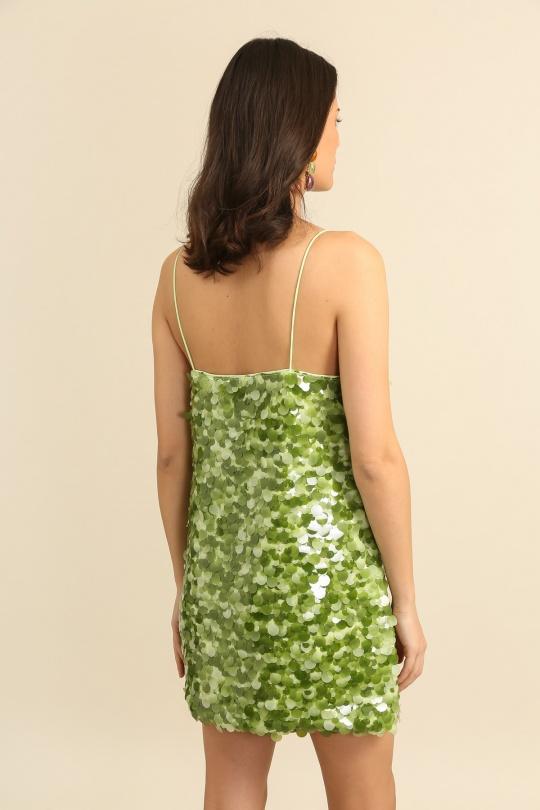 Robes courtes Femme Vert Daphnea 6008 Efashion Paris