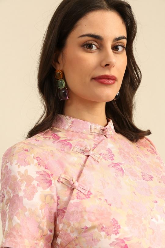 Robes courtes Femme Rose Daphnea 6036 Efashion Paris