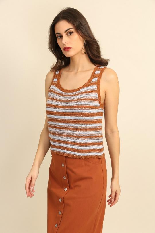 Camisetas sin mangas Mujer Yellow Daphnea A1599 Efashion Paris