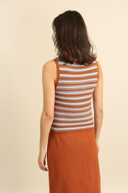 Camisetas sin mangas Mujer Yellow Daphnea A1599 Efashion Paris