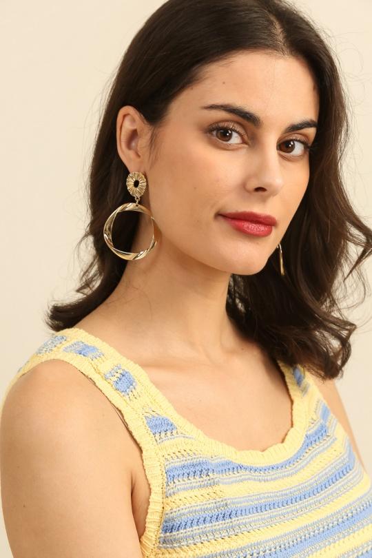 Camisetas sin mangas Mujer Yellow Daphnea A1599 Efashion Paris