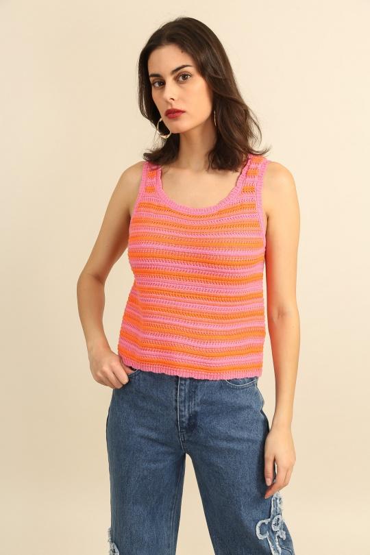 Camisetas sin mangas Mujer Yellow Daphnea A1599 Efashion Paris