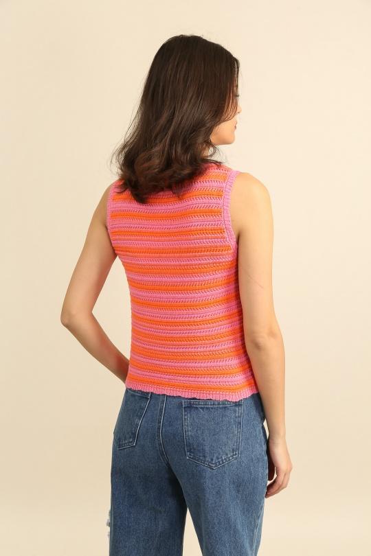 Camisetas sin mangas Mujer Yellow Daphnea A1599 Efashion Paris