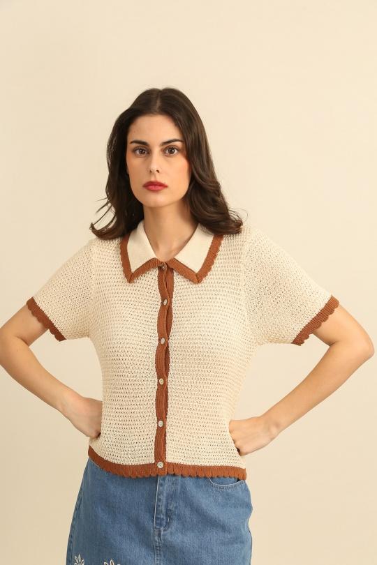 Tops Femme Beige Daphnea A1590 Efashion Paris