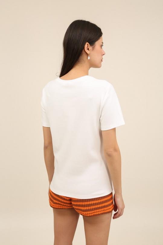 T-shirts Femme Blanc Daphnea 32195 Efashion Paris