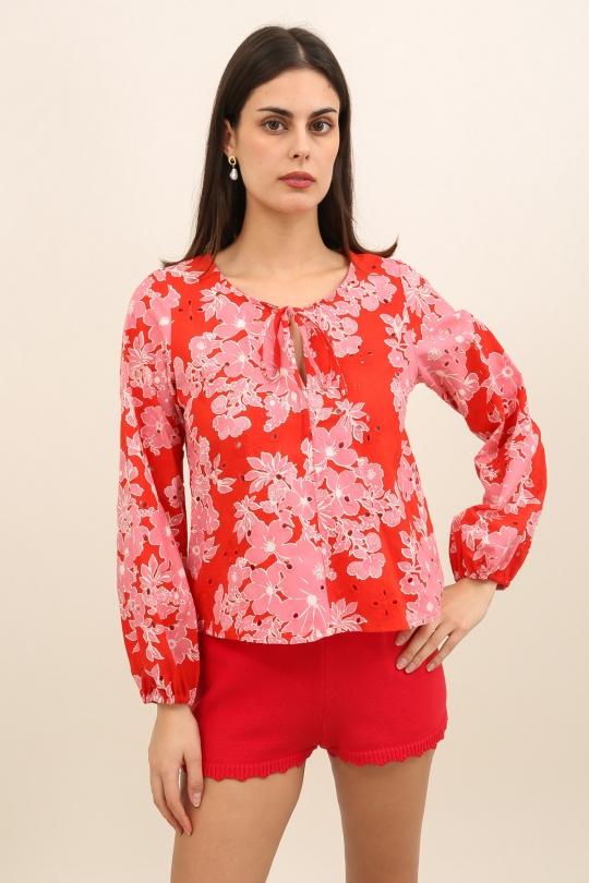 Blouses Femme Rouge Daphnea 32203 Efashion Paris