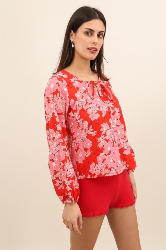 Blouses Femme Rouge Daphnea 32203 Efashion Paris