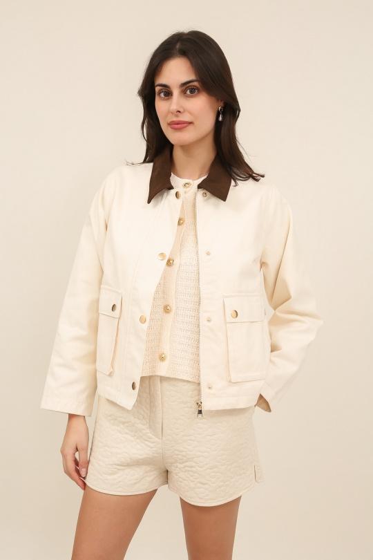 Vestes  Femme Blanc Daphnea 5988 Efashion Paris