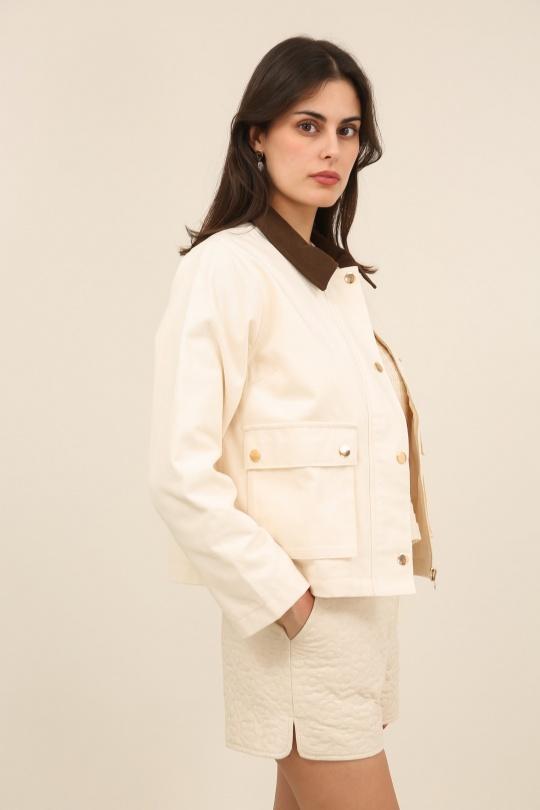 Vestes  Femme Blanc Daphnea 5988 Efashion Paris