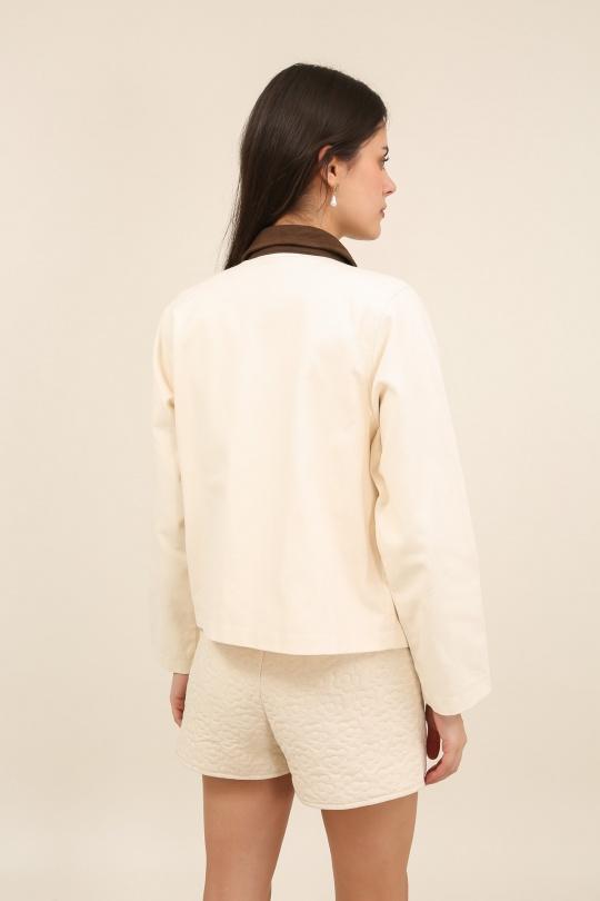 Vestes  Femme Blanc Daphnea 5988 Efashion Paris