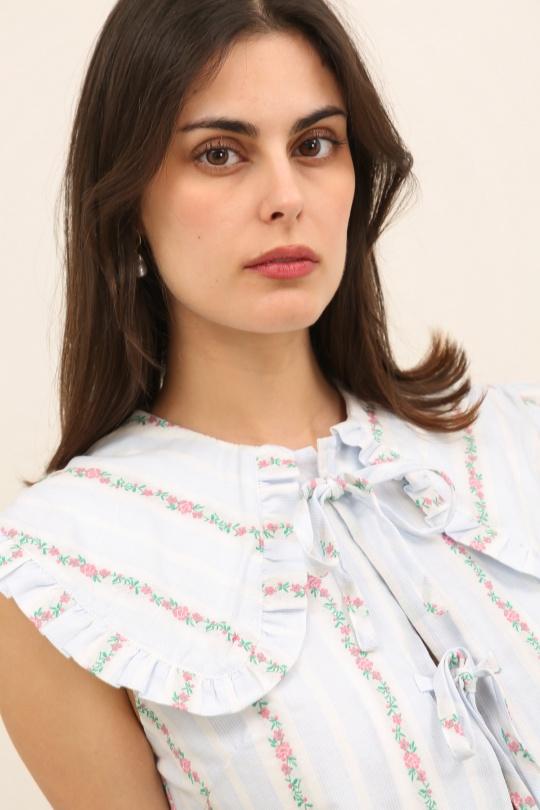 Tops Femme Bleu Daphnea 6017 Efashion Paris