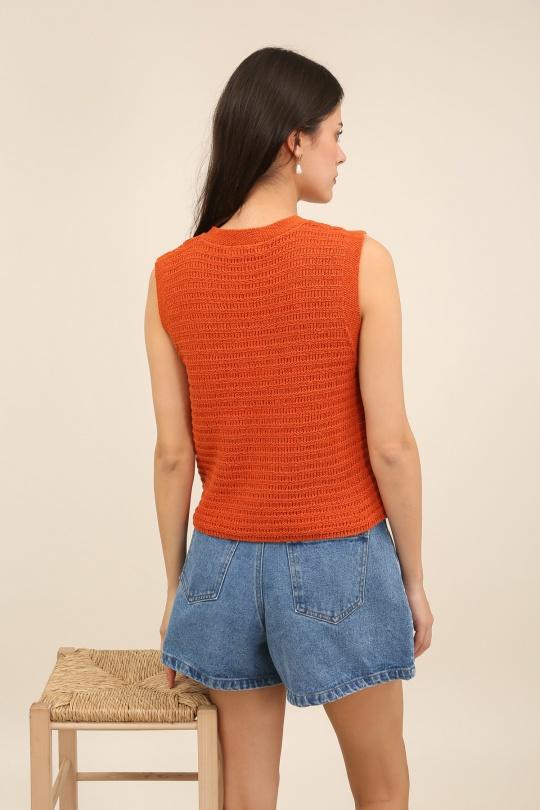 Gilets Femme Rouille Daphnea A1581 Efashion Paris