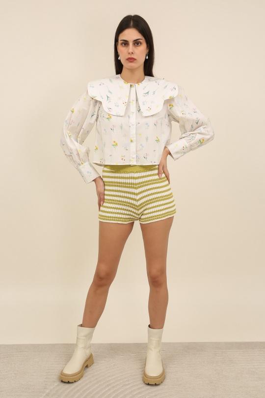 Shorts Women Orange Daphnea A1595 Efashion Paris