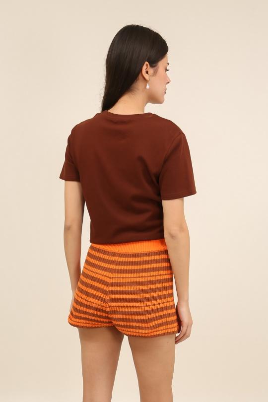 Shorts Women Orange Daphnea A1595 Efashion Paris