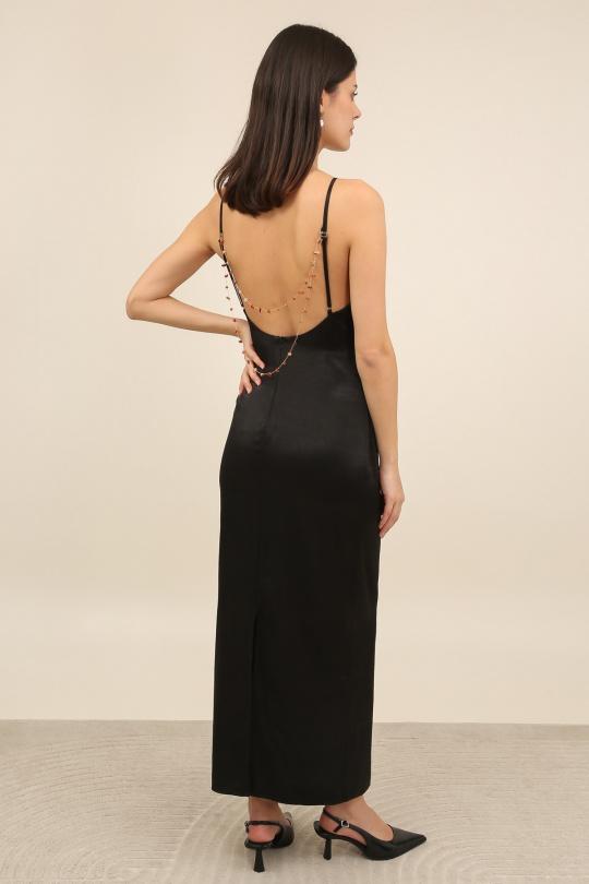 Robes longues Femme Noir Daphnea 6059 Efashion Paris