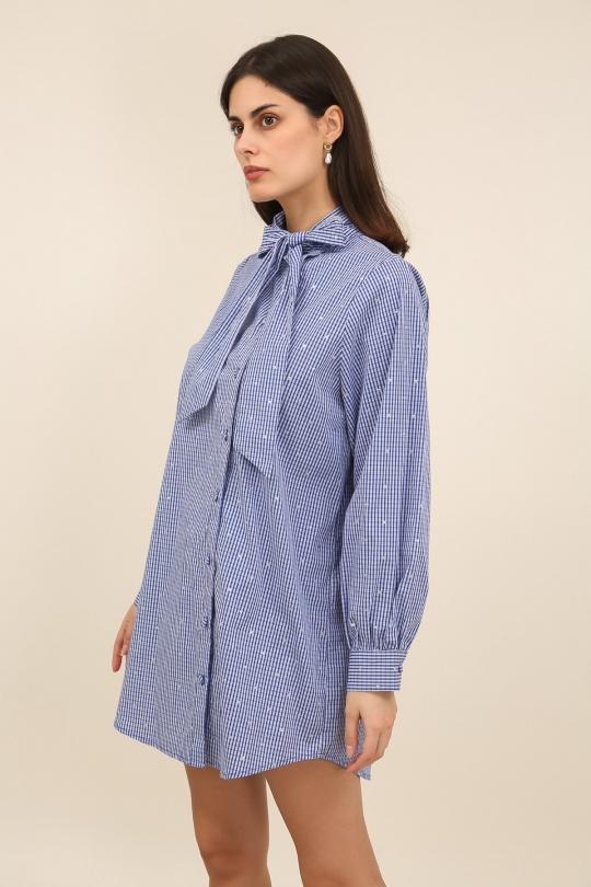 Robes courtes Femme Bleu Daphnea 6061 Efashion Paris
