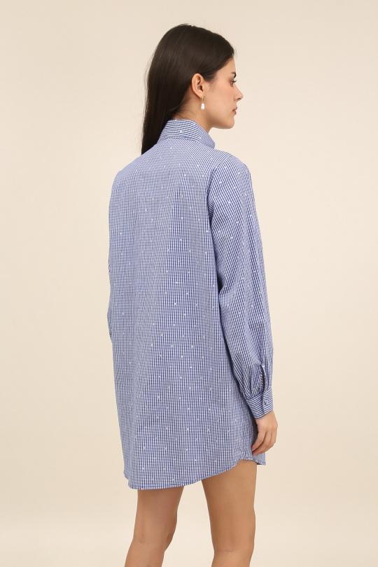 Robes courtes Femme Bleu Daphnea 6061 Efashion Paris