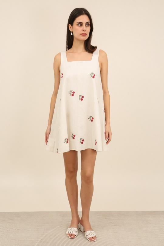 Vestidos cortos Mujer Beige Daphnea 6067 Efashion Paris