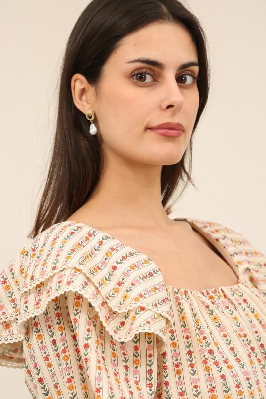 Robes courtes Femme Beige Daphnea 6072 Efashion Paris