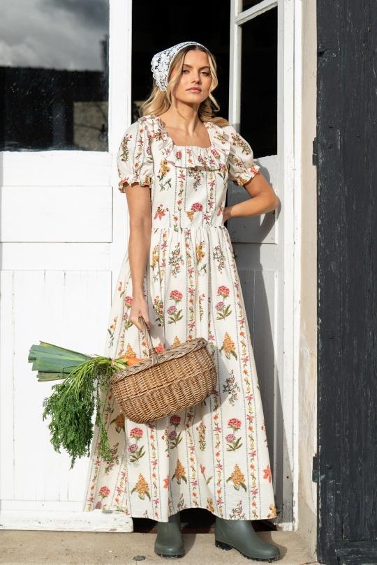 Robes longues Femme Beige Daphnea 6076 Efashion Paris