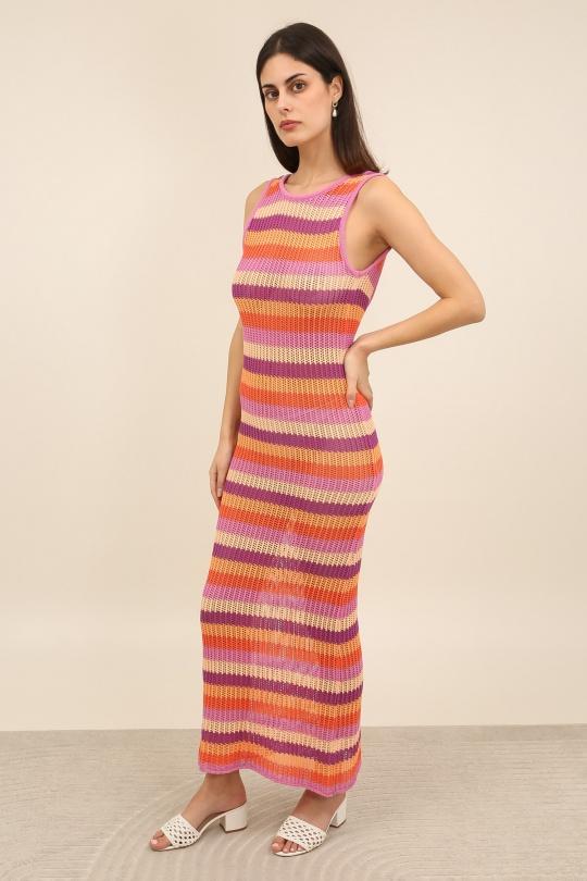 Vestidos largos Mujer Pink Daphnea A1598 Efashion Paris